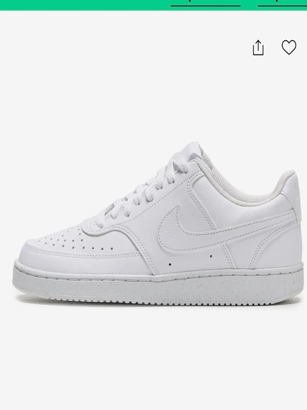 Nike Court Vision Low Next Nature Triple White Sneakers Women's 7.5